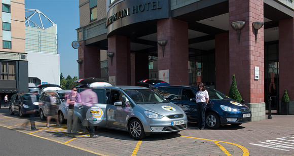 Hertz Courtesy Cars at Cheslea Hotel, ferrying passengers to Wimbledon #1.