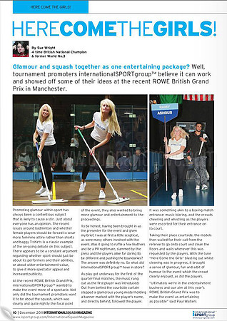 Int Squash Mag Dec 2011. (Official event photographer).