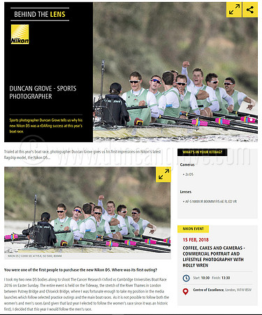 Nikon Pro D5 at The Boat race article April 2016.