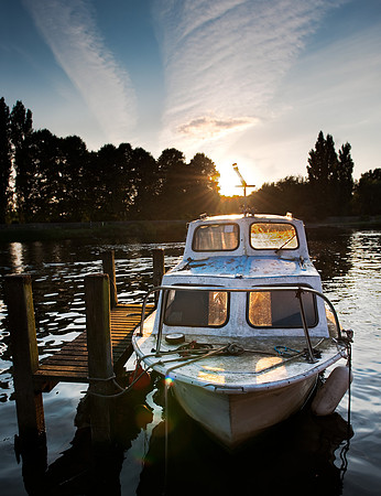 Derelict boat, River Thames, Kingston.