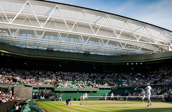 Men's Doubles, Centre Court with new roof, Wimbledon 2009 #1.