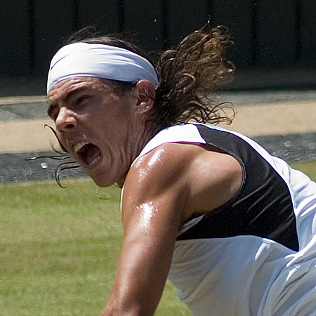 "Flexing & Roaring". Rafael Nadal, Centre Court, Wimbledon 2006.